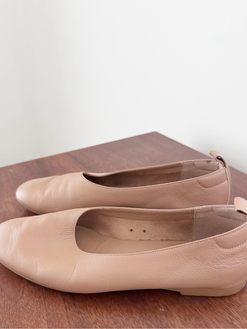 Everlane Nude/Tan Leather Slip-On Ballet Flats